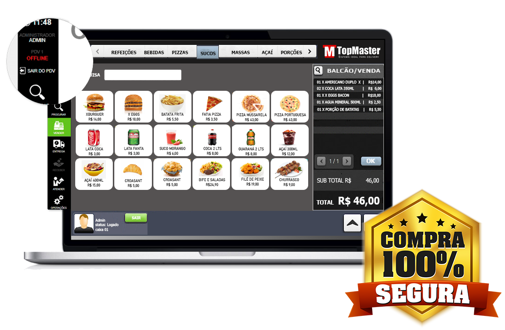 Sistema para Bares, Lanchonetes, Restaurantes, Pastelarias, Açaí, Sushi, Comida Japonesa, Adegas, Pubs e Similares, é perfeito para, Churrascarias, Pizzarias, Churros, Casas Noturnas, Praças, Quiosques, Cantinas, Carrinho de Cachorro Quente, Espetinhos, Frango Assado, Shopping Center, ou qualquer segmento que trabalhe como frente de caixa.